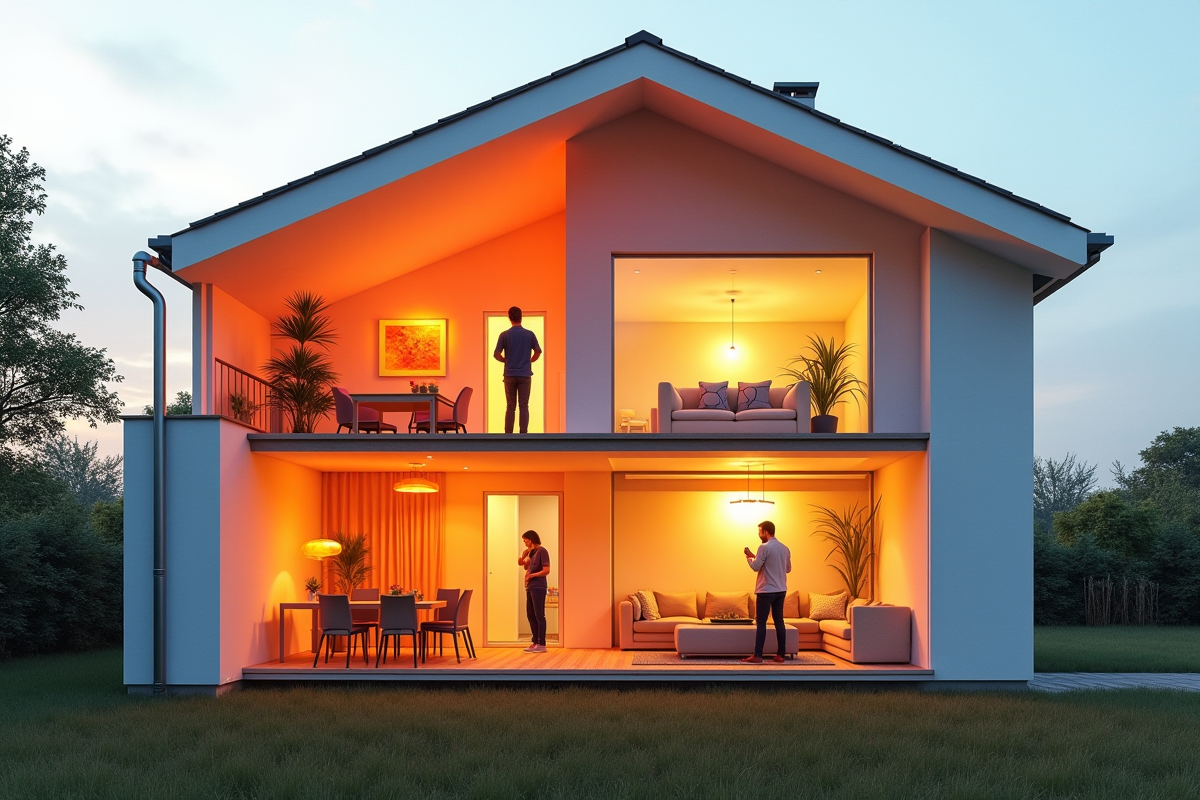 Maison avec zones de chauffage inégales entre étages