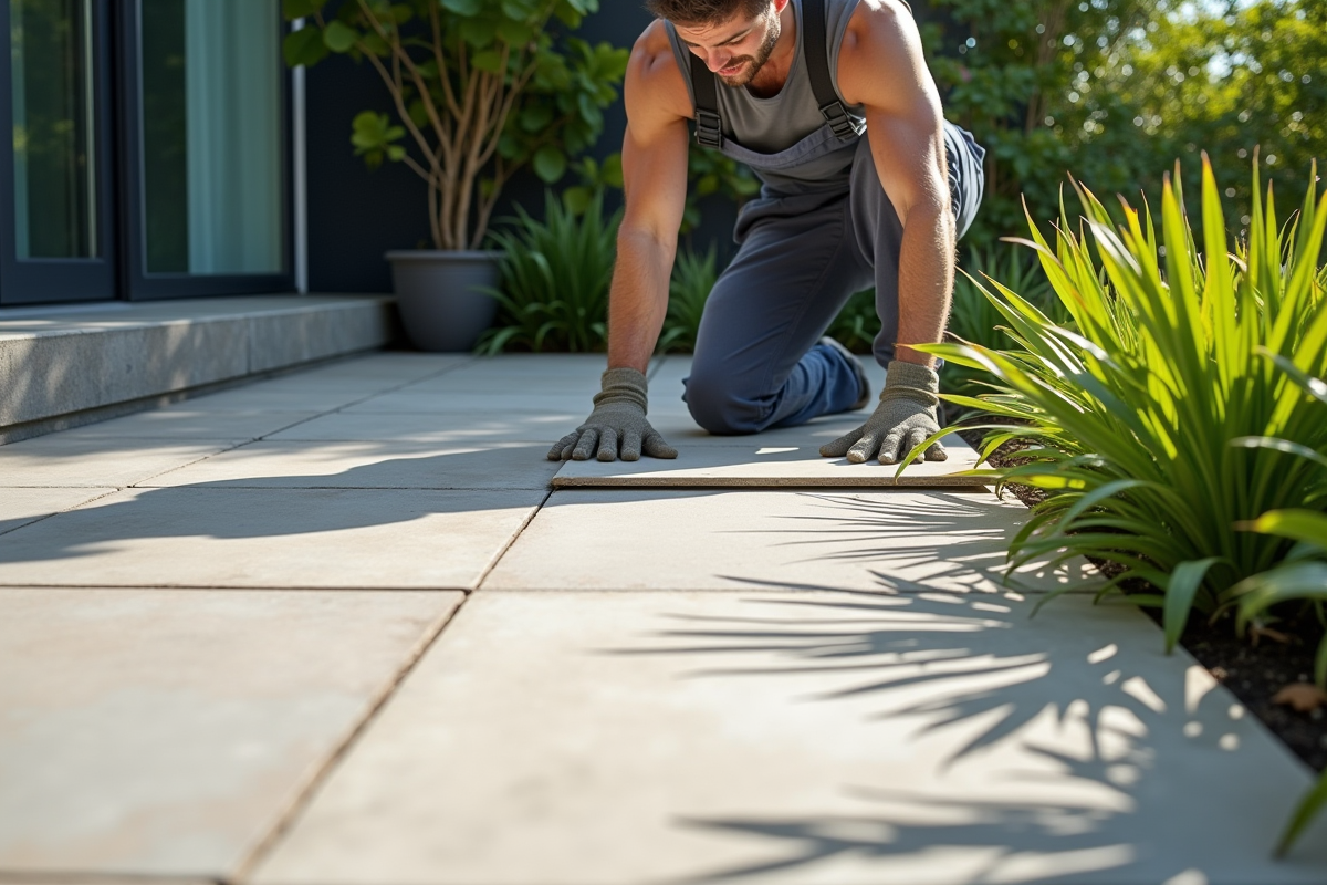 Pose de revêtement de sol extérieur sur béton : techniques et conseils